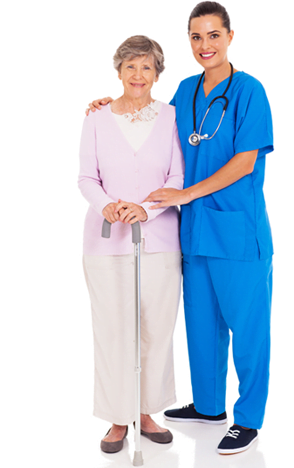 Elderly Woman and Private Nurse