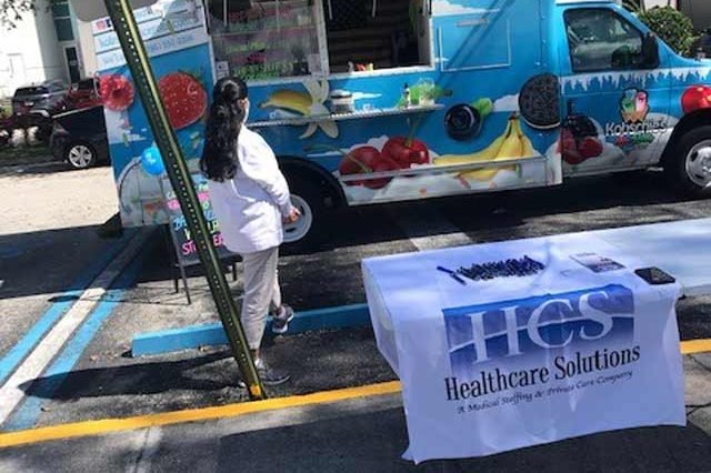 HCS Home Care ice cream truck event at Lake View Care Center.