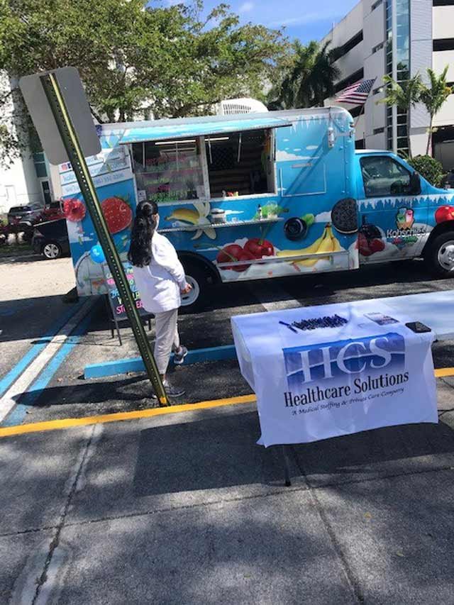Healthcare-Solutions-Lake-View-Care-Center HCS Home Care ice cream truck event at Lake View Care Center.
